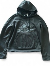 adidas Womens Hoodie Size Small Black Climawarm with Thumb Loops