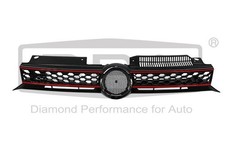 DPA SPORT KÜHLERGRILL WABEN SCHWARZ ROTE LEISTE passend für VW GOLF VI GTI-Look