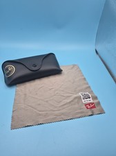 NEW Ray Ban Genuine Black Sunglasses Eyeglasses Case with Cleaning Cloth