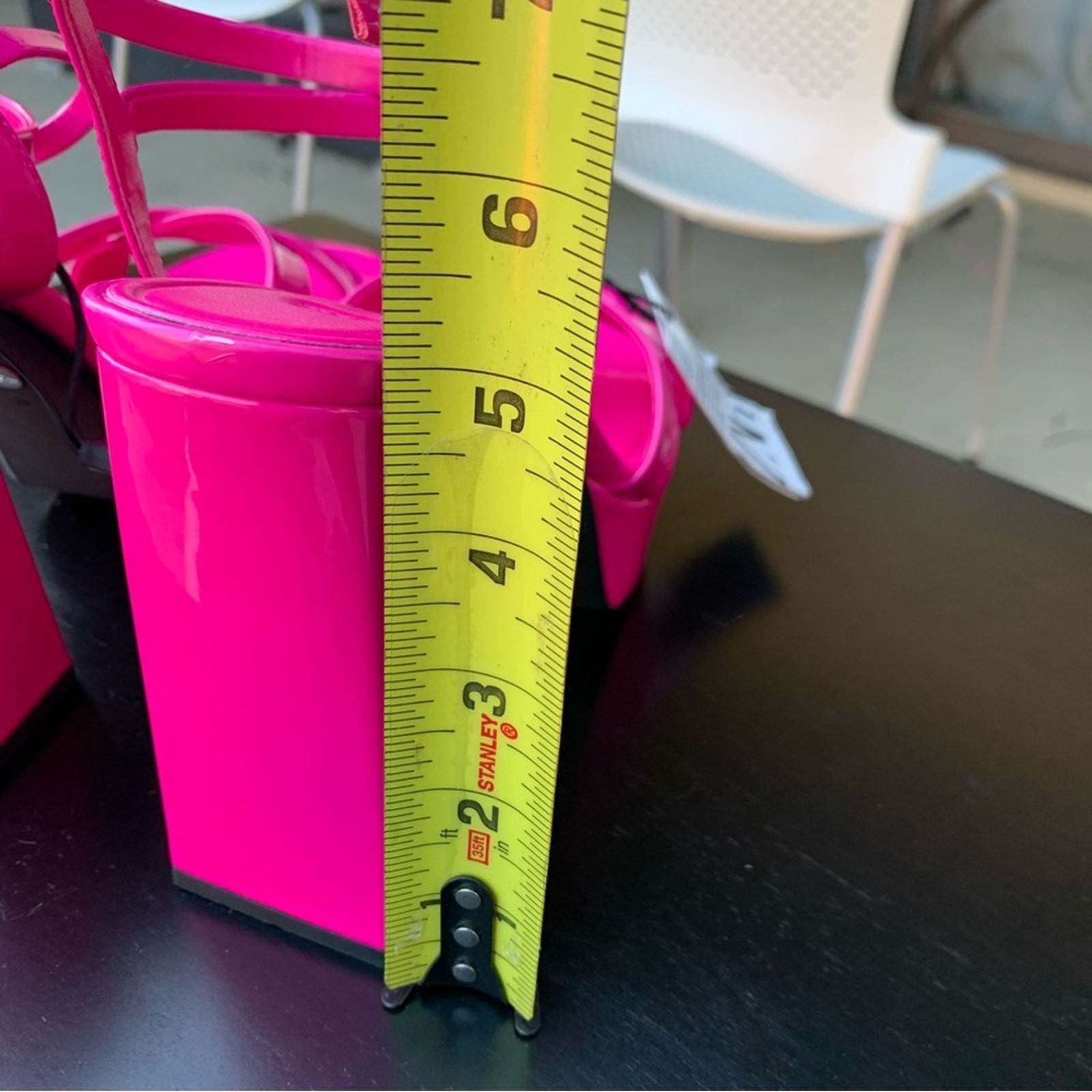 ZARA BARBIE PINK PATENT STRAPPY CHUNKY PLATFORM HEEL SANDALS SIZE 9 thumbnail 5