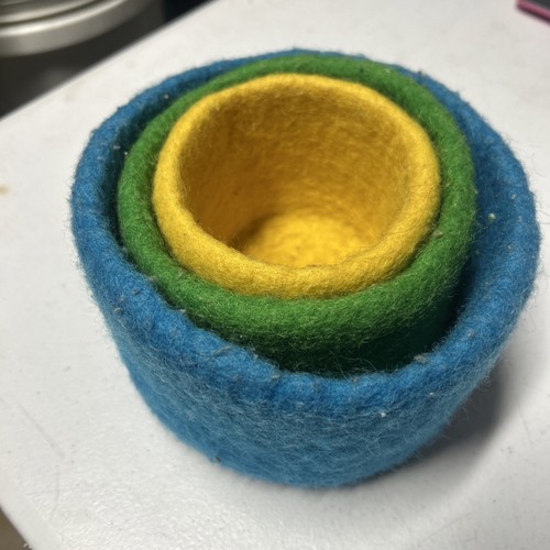 Lovevery Nesting Felt Baskets 3 Total Retired Montessori Sensory Toy