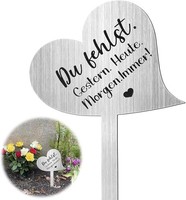Grabschmuck Wetterfest Grabstecker Herz Edelstahl 28 Cm Mit Spruch Du