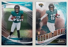2025 Panini Absolute #RW-THR Travis Hunter Rookie Wave + Rookie Base Card