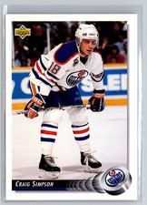 1992-93 Upper Deck #309 Craig Simpson Edmonton Oilers
