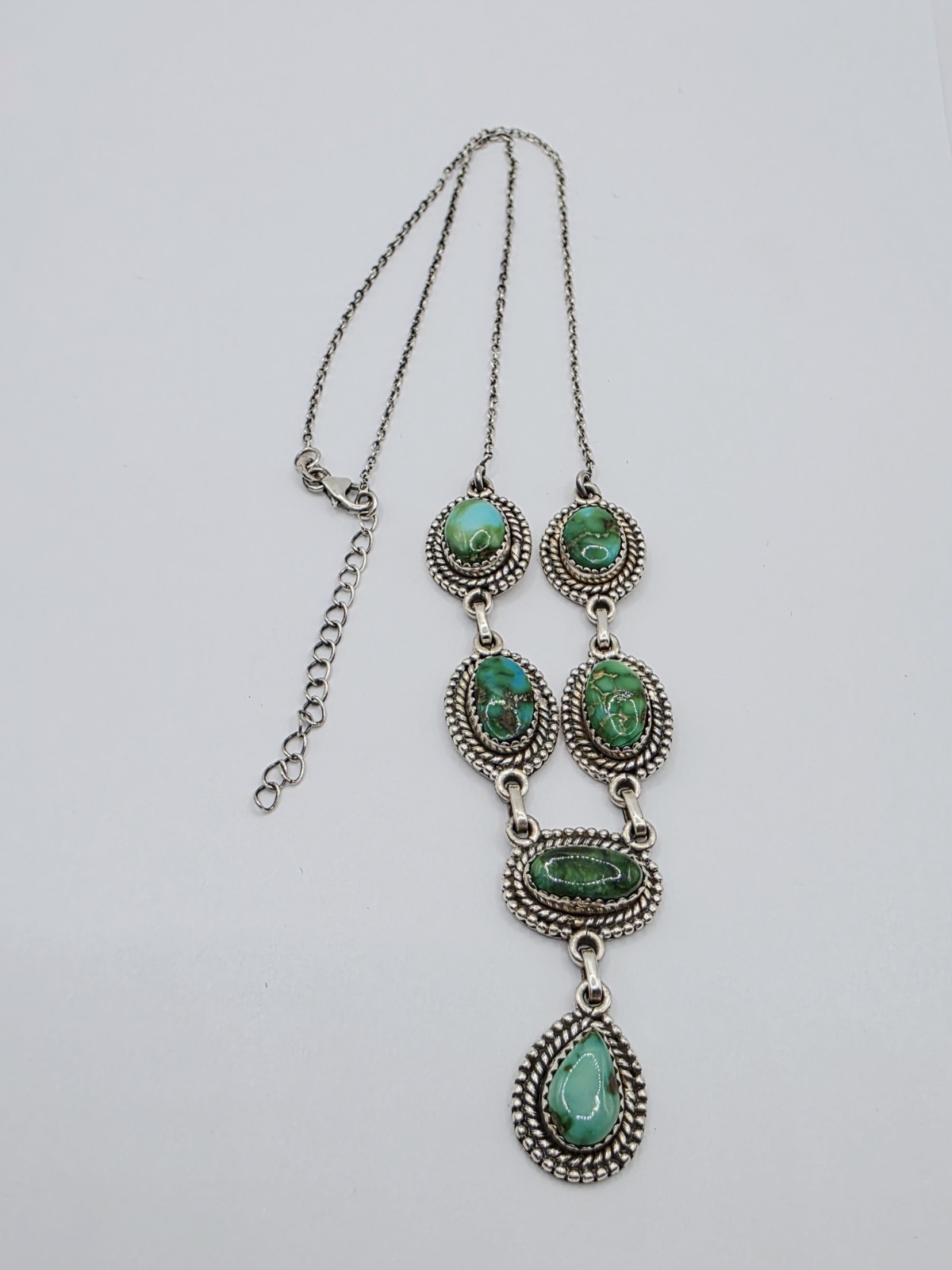 Sterling Silver Turquoise Dangle Statement Neckla… - image 14