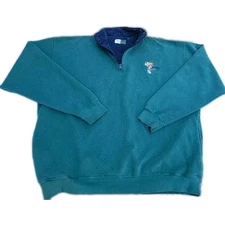 Vtg Chester Cheetah Sweatshirt Y2K Cheetos Frito Lay Chips L Green 1/4 ZIP USED