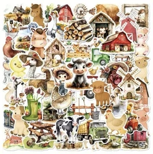 10pcs Fairytale Cartoon Farm Stickers- Scrapbook, Journal, DIY Crafts & Cards