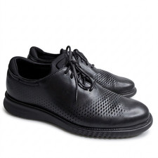 Cole Haan Men's 2.ZeroGrand Black Leather Laser Wingtip Oxford Size 8M