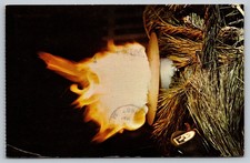 Vintage JFK Memorial Special Forces Beret Eternal Flame Postcard 1967