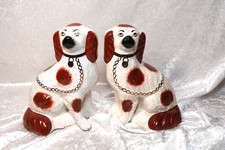 Antike Porzellan Hunde Kaminhunde  Staffordshire Ware Kent England Kapitänshunde