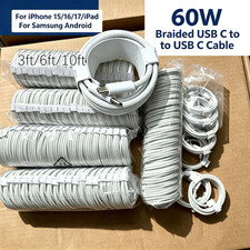 USB-C to Type C Cable Fast Charger For iPhone Air 16 17 15 Plus Braided Cord Lot