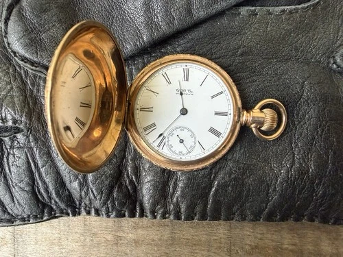 🔥Scarce 1889 6s American Waltham Crescent Double Hunter Seaside Floral Ornate#1