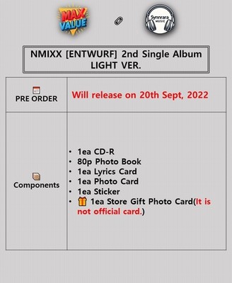 NMIXX [ENTWURF] 2nd Single Album LIGHT Ver/CD+Photo Book+2 Card+