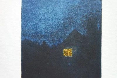 Aquatinta-Radierung „Blaue Stunde“, Originaldruck, signiert T. Ehmke, 2025 - Bild 1 von 4