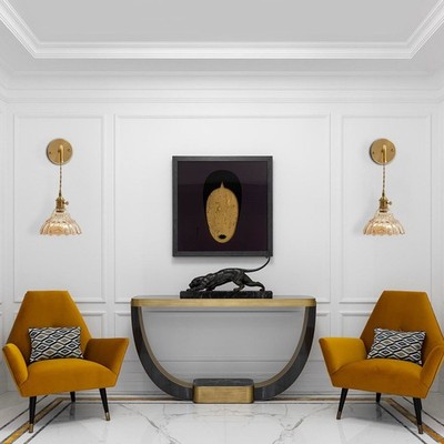 Living Room Wall Light Fixtures 2 Pack, Gold Vanity Lights With Floral Lampshade