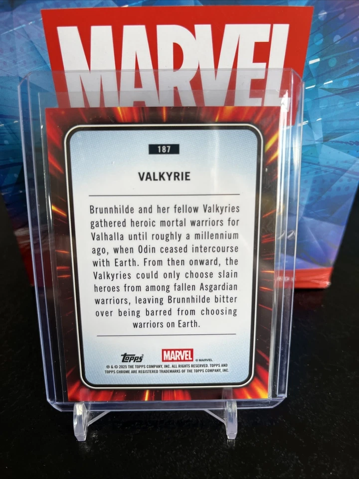 2025 Topps Chrome Marvel Sapphire Valkyrie Purple /15 - Image 2 of 2