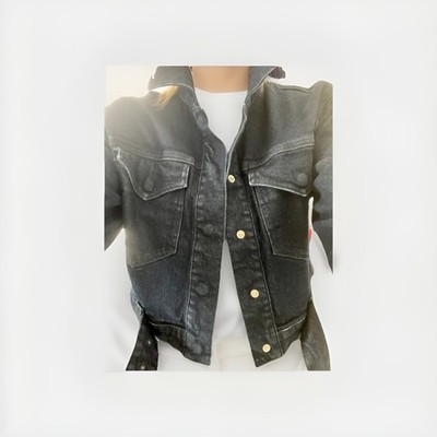 Good American Moto-Style, Dark Denim, Cropped Jacket, 70s Inspired, Soft, Size 1