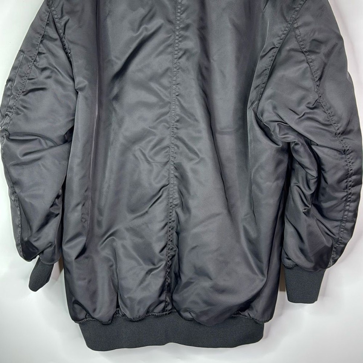 Zara Black Oversized Bomber Flight Jacket Size XS/S View 6