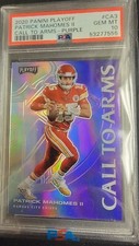 2020 PATRICK MAHOMES  PANINI PLAYOFF CALL TO ARMS PURPLE PSA 10 GEM MINT
