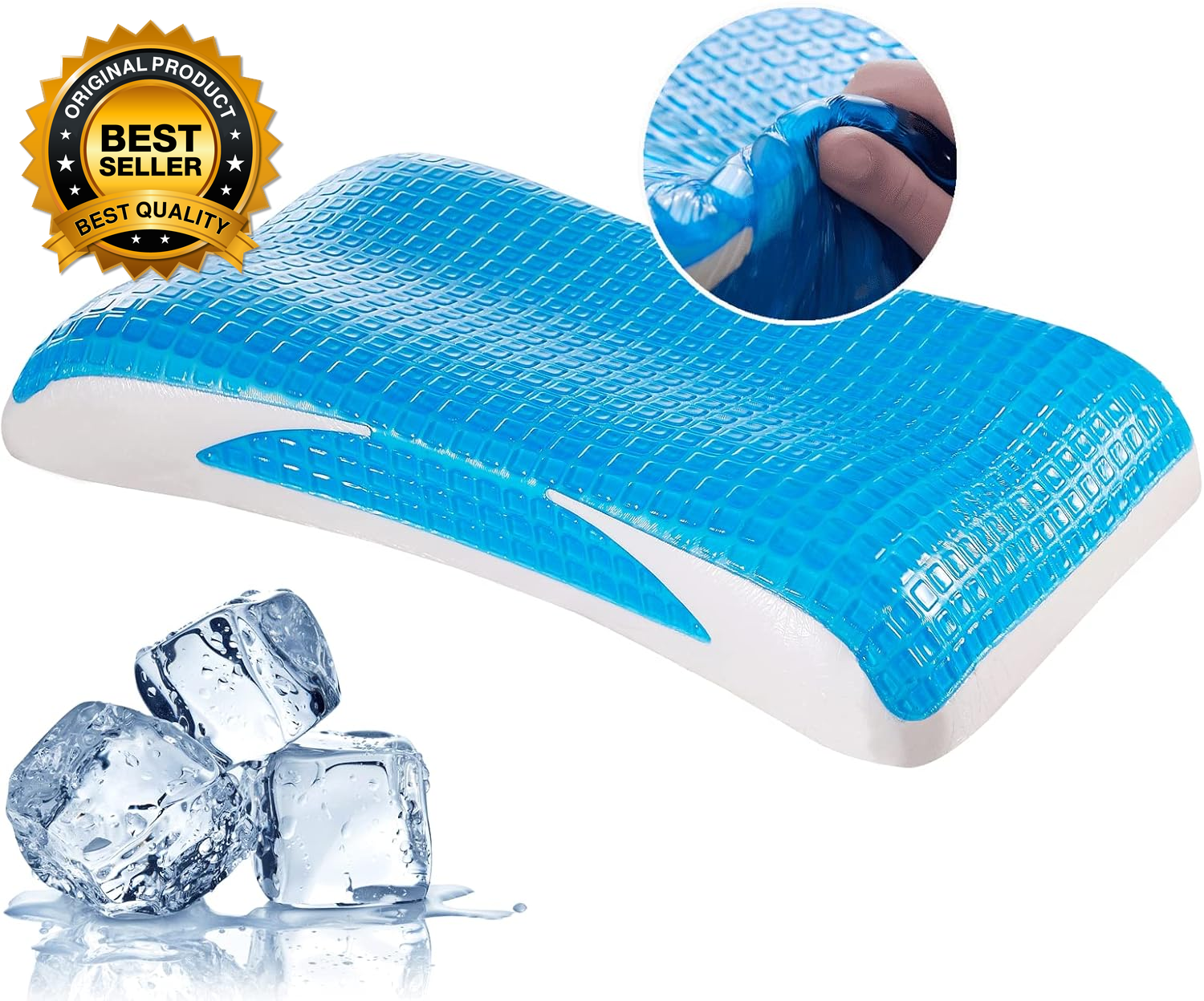 Cooling Gel Memory Foam Pillow for Neck Support and Orthopedic Comfort