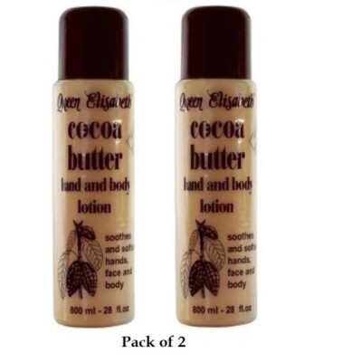 Queen Elisabeth Kakaobutter Hand & Body Lotion 28 oz/800ml (2er Pack)
