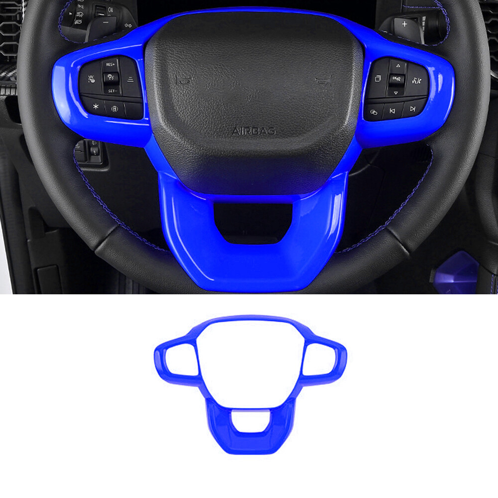 Car Steering Wheel Border Panel Cover Trim For Ford Ranger 2023-2024 Bright Blue