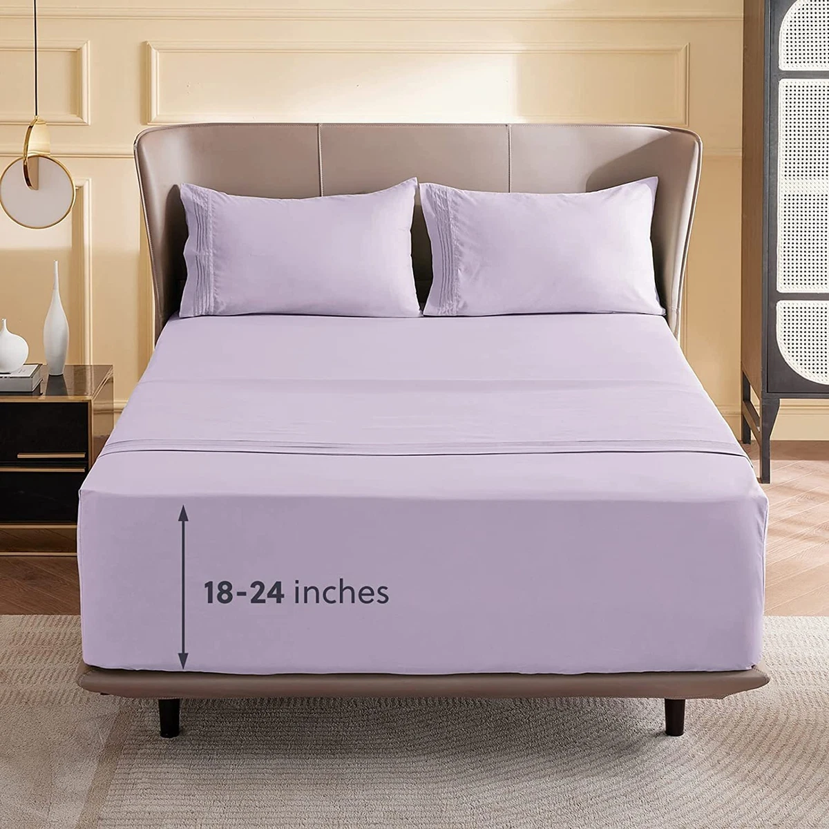 Bedsure Deep Pocket Queen Sheets Set - Air Mattress Sheets with 18 to 24  inch De