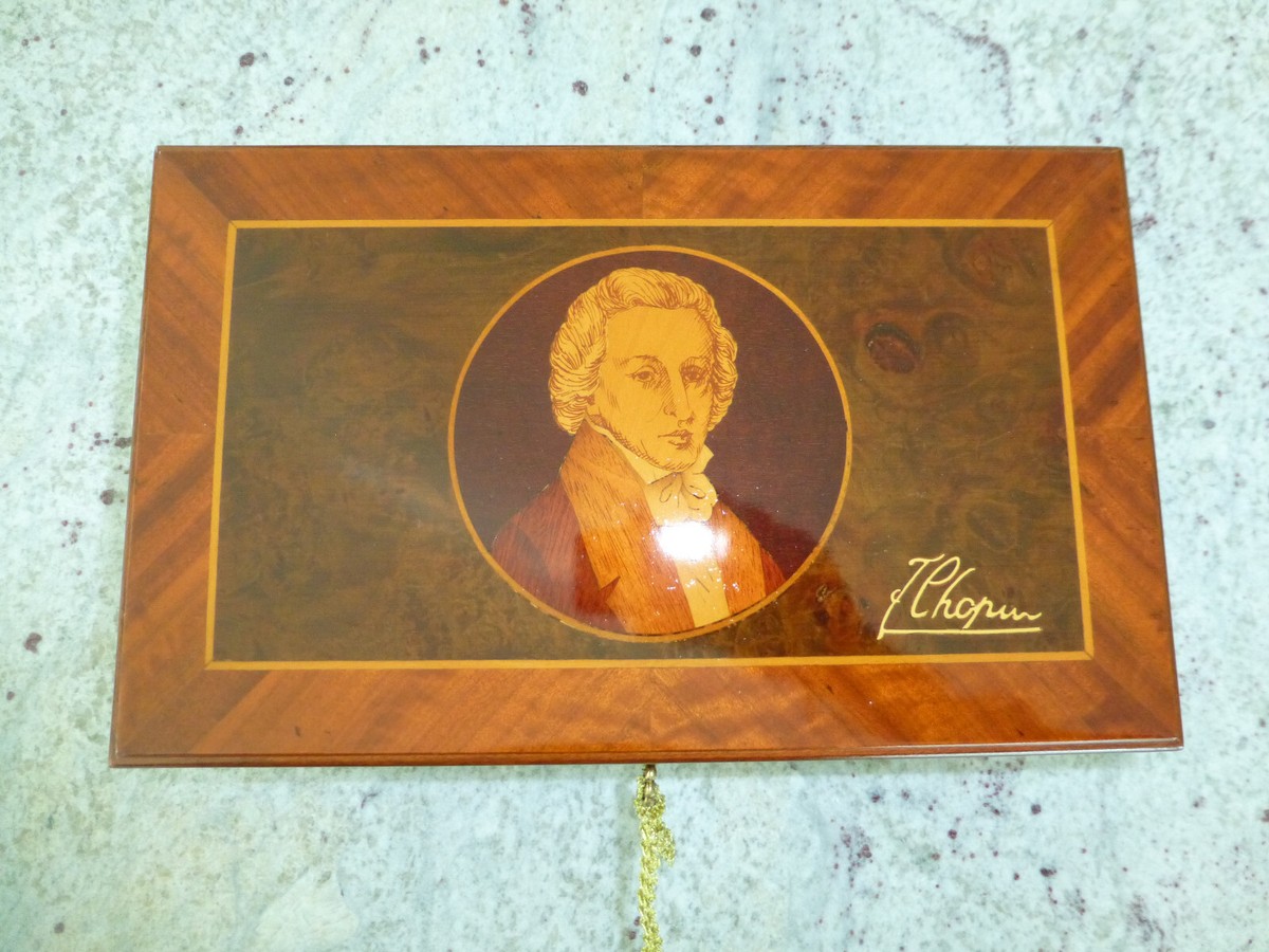 REUGE MUSIC オルゴール Polonaise F.Chopin Vintage Reuge Music Box 'f. Chopin' Polonaise OP 53 (3 part) ch 3