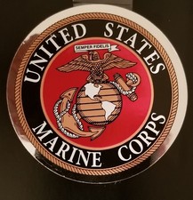 USMC US MARINE CORPS HIGH QUALITY OUTSIDE APPLICATION 3 INCH STICKER - DECAL 