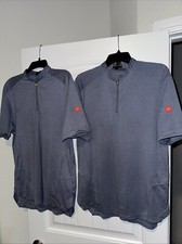 McDonald s Employee 1/4 Zip Gray/blue Shirt Lot Of 2 Size Medium Men