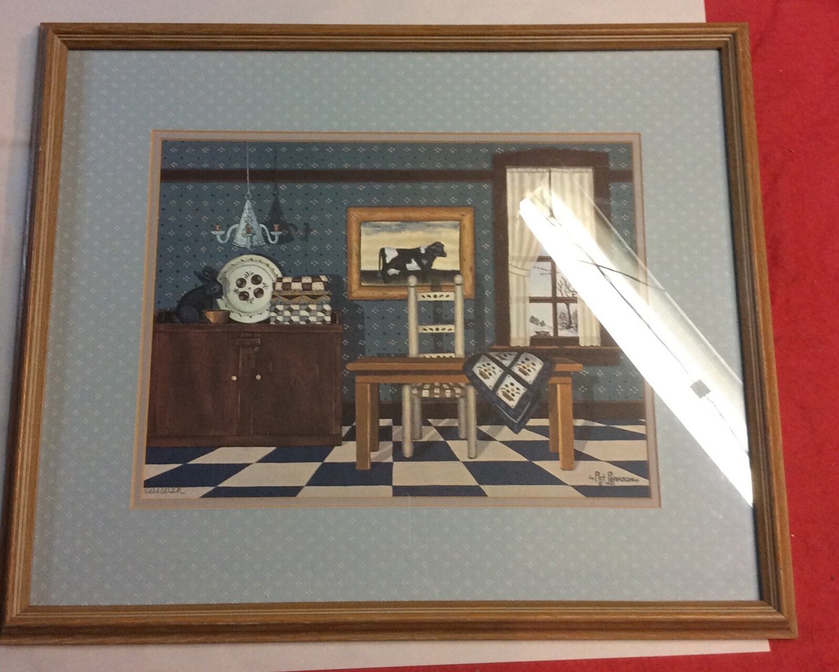 アメリカ製1980年代　Windsor Art  ウィンザー壁掛けアート Vintage Windsor Art Framed 1983 Pat Pearson Print. 20” X24