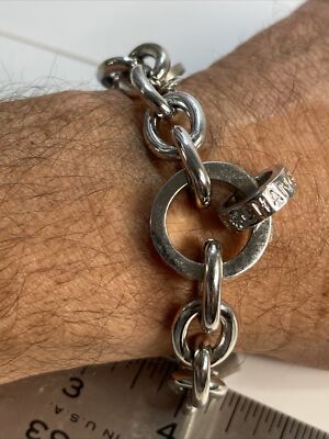 ARMANI EXCHANGE CHARM BRACELET/ W/RHINESTONES/ SILVER TONE ARMANI EXCHANGE CHARM BRACELET/ W/RHINESTONES/ SILVER TONE
