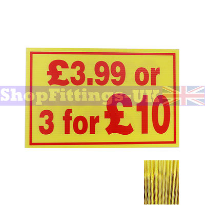 £3,99 oder 3 für £10 Markthändler Correx Preiskarte Schild für Einzelhandelsauslage
