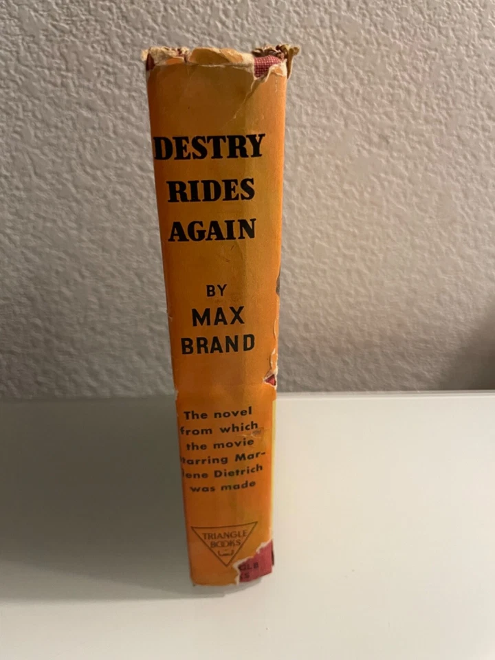 Destry Rides Again by Max Brand 1941 Triangle Books Vintage hardcover w/DJ - Image 2 of 4