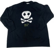 Zara Kids Unisex Black Skull Sweatshirt Size 11-12 Reversible Sequin Preowned