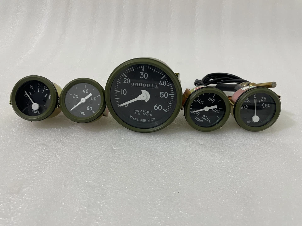 Gauges Kit Speedometer Temp-Oil Fuel Ampere Willys MB Jeeps Ford GPW |Fit For Foto 2 de 4