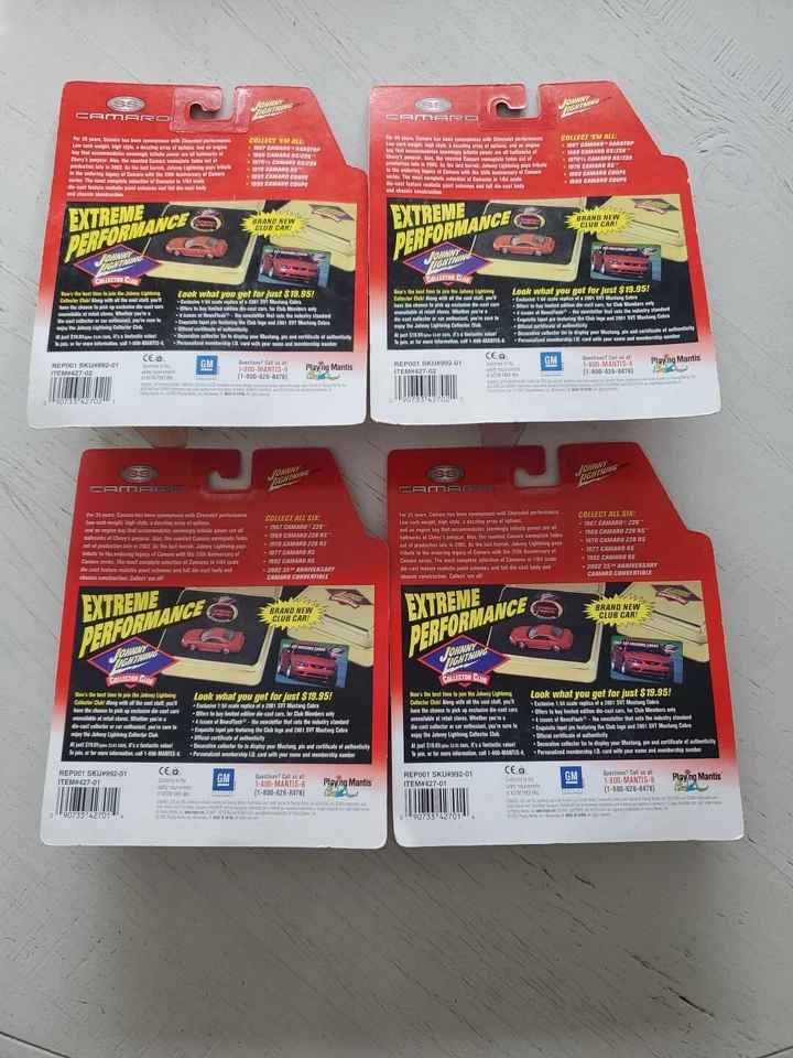 Lote de 4 Johnny Chevy Camaro SS 35 Aniversario 1:64 Diecast Coches Clásicos NUEVO Foto 4 de 4