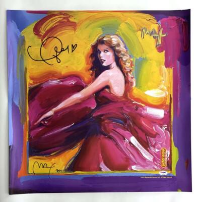 ミュージシャン Taylor Swift SIGNED AUTOGRAPH LITHOGRAPH Taylor Swift Signed Autograph 22x22 Framed Lithograph 1989