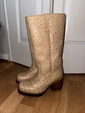 Vintage 90s DESTROY platform western boots square toe cowboy heels Pebbled