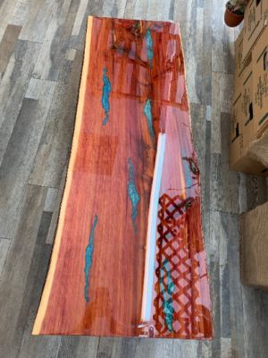 Handmade Live Edge Epoxy River Table / Bench Red Cedar Coffee
