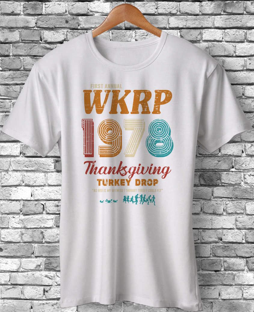 Sweat-shirt WKRP Turkey Drop 1978 - Thanksgiving - Design Vintage - Unisex - Neuf