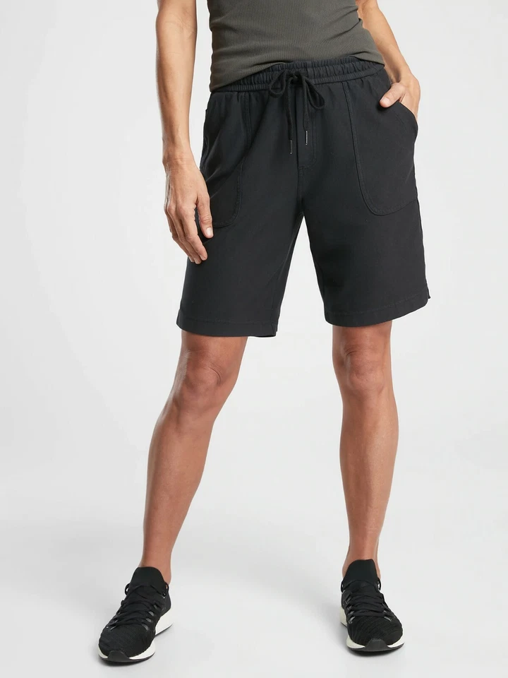 Bermudas cortas Athleta Farallon nuevas con etiquetas, NEGRAS TALLA 6T 6 T #563681 W0905H