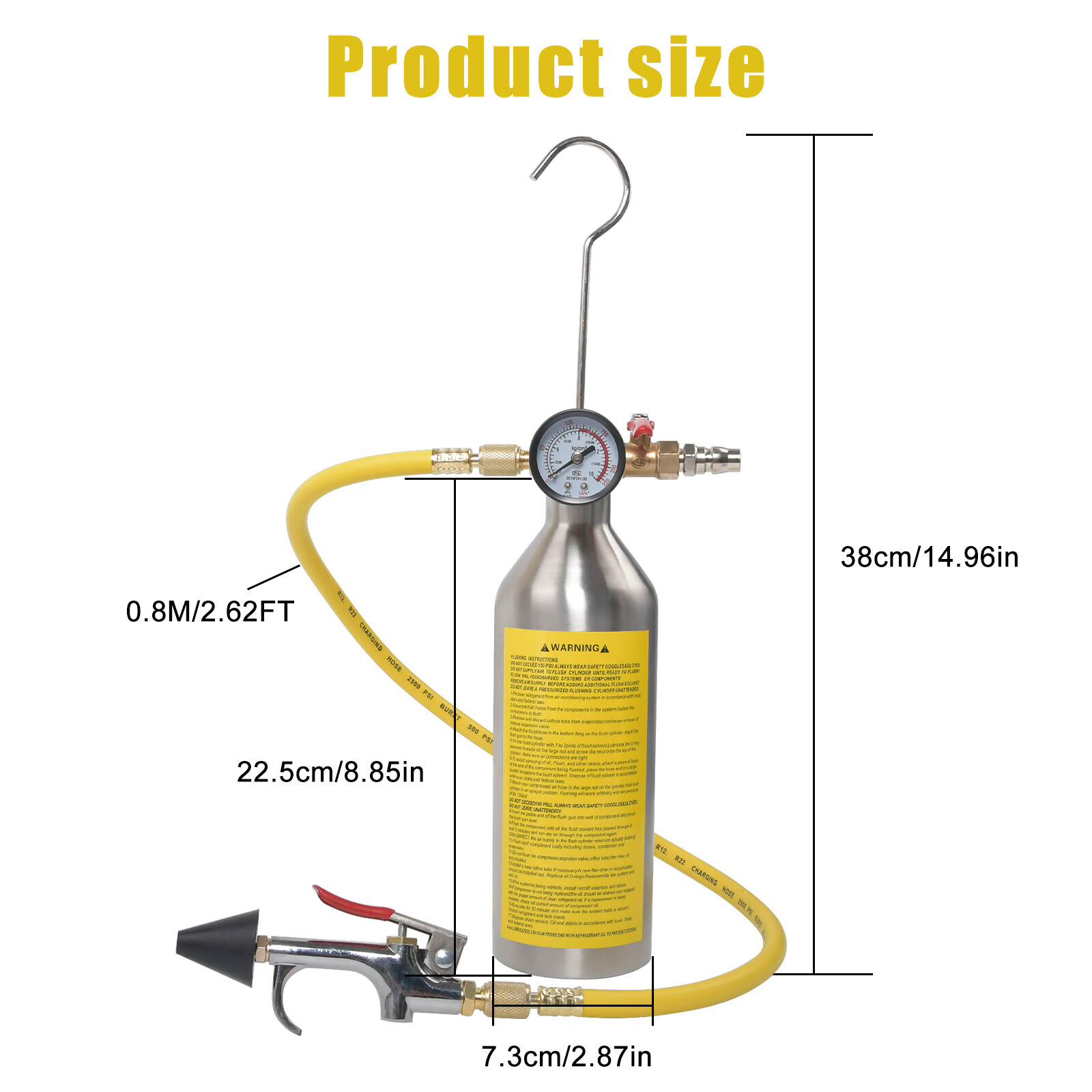 AC Flush Kit Car Air Conditioner System Clean For Auto R12 R22 R134A R404 R410A.