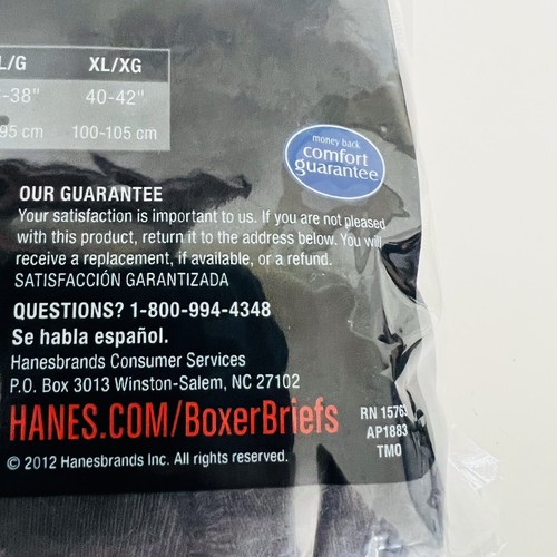 Hanes Men's Grey Black 4 Tagless Boxer Brief XL 40-42 Comfort Waist Soft Wicking - 第 11/12 張圖片