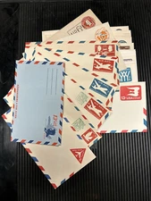 US 25 Mint Entire Embossed Postal Stationery 1945-73 U562 Revalued UC39 air mail