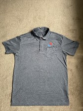 Dominos Pizza Employee Polo Shirt Short Sleeve Blue/Gray Heather Size M Medium