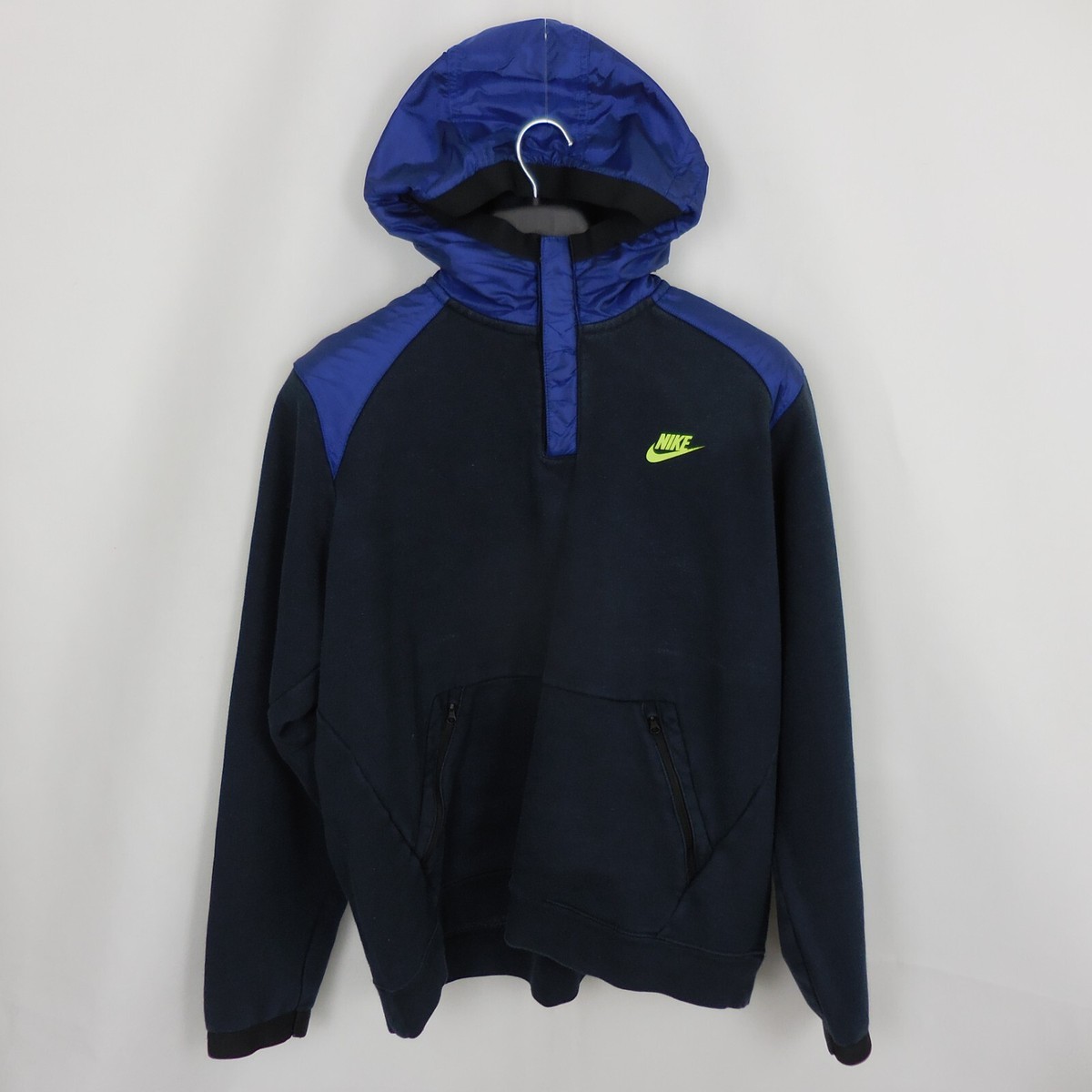 black and royal blue nike hoodie