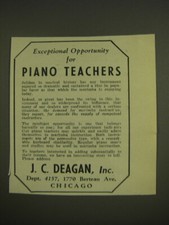 1940 J.C. Deagan Marimba Ad - Exceptional opportunity for piano teachers