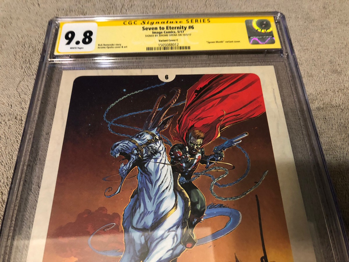 Seven to Eternity 6 CGC 9.8 SS Jerome Opena 5/17 Spawn Month C