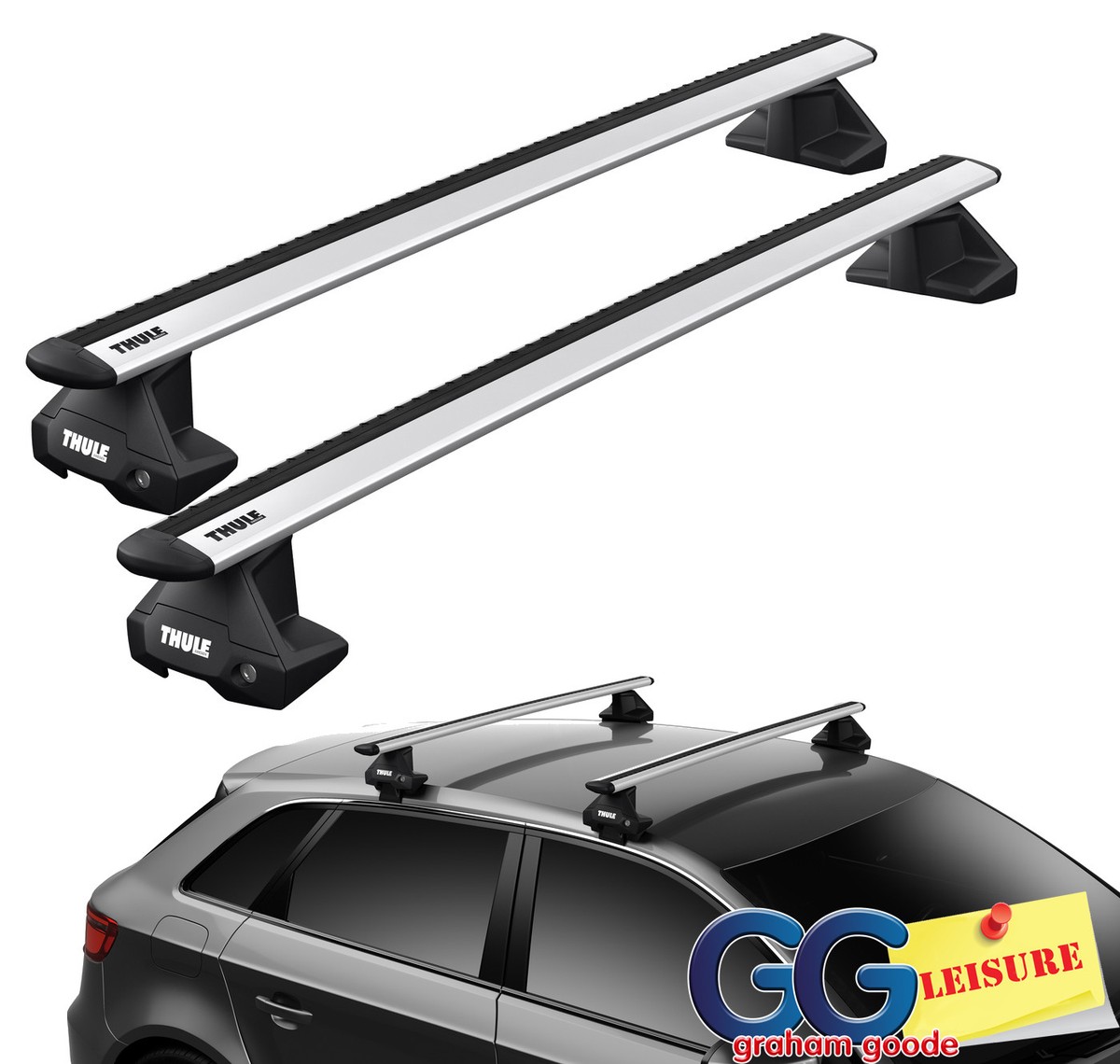 Thule Evo WingBars Roof Rack Bars Lockable Volvo V40 5dr